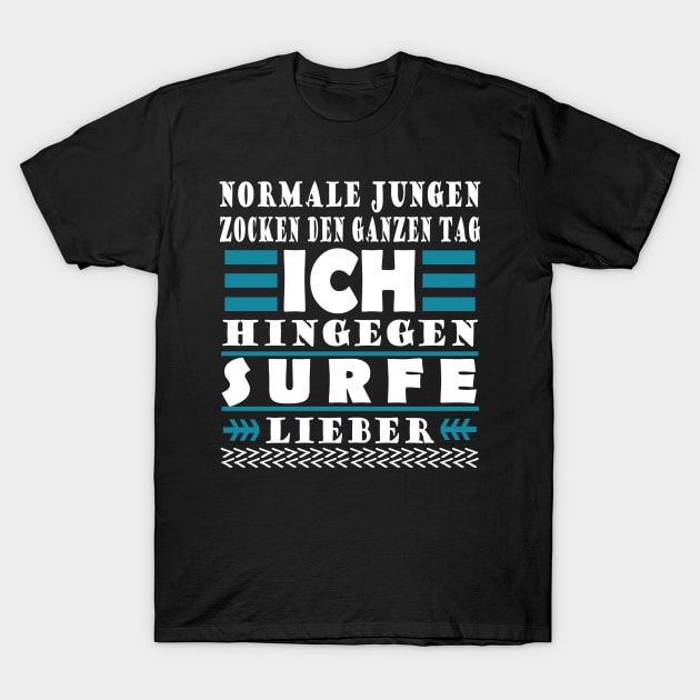 Surfen Jungs Surfbrett Welle Küste Spruch T-Shirt by FindYourFavouriteDesign